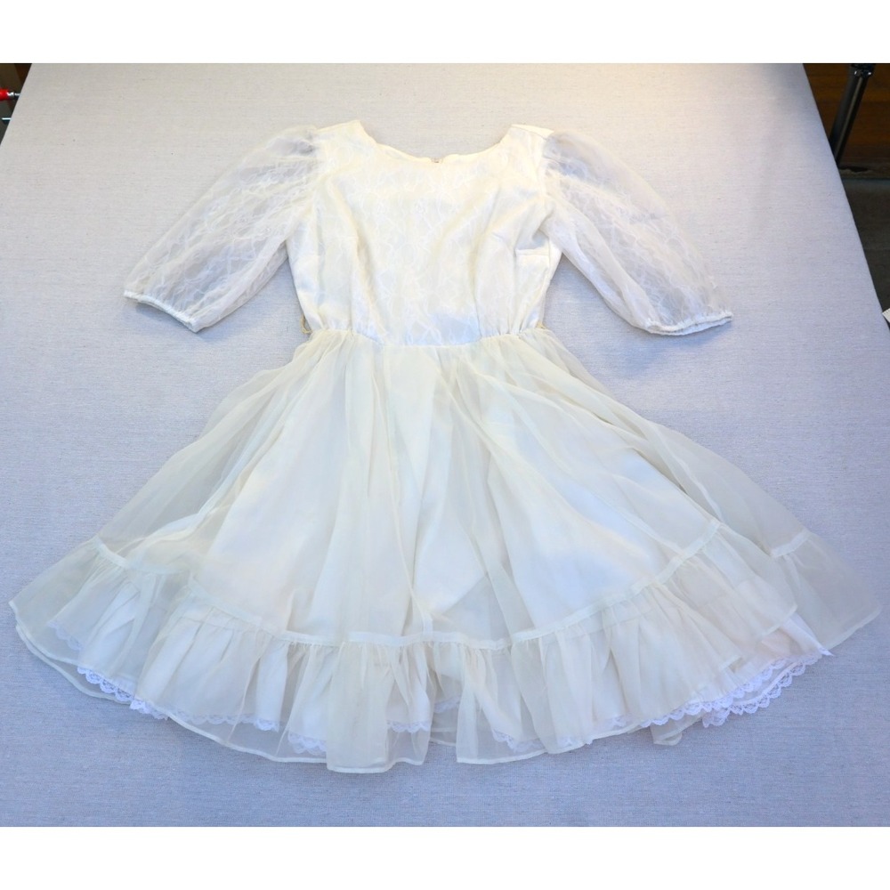 Vintage Square Dance Dress Co Womens Ivory Lace Full Skirt Petticoat Romantic